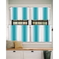 thumbnail image 2 of Turquoise White Ombre Short Blackout Curtains 24 Inch Long Gradient Color Rod Pocket Kitchen Curtains, 2 Panels Thermal Insulated Room Darkening Drapes for Bedroom, 30"W x 24"L, 2 of 5