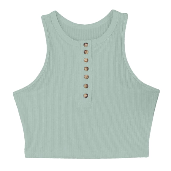 Vedolay Basic Tops For Women Tank Top for Women Summer Halter Tops Pleated Sleeveless Cami Shirts,Green S