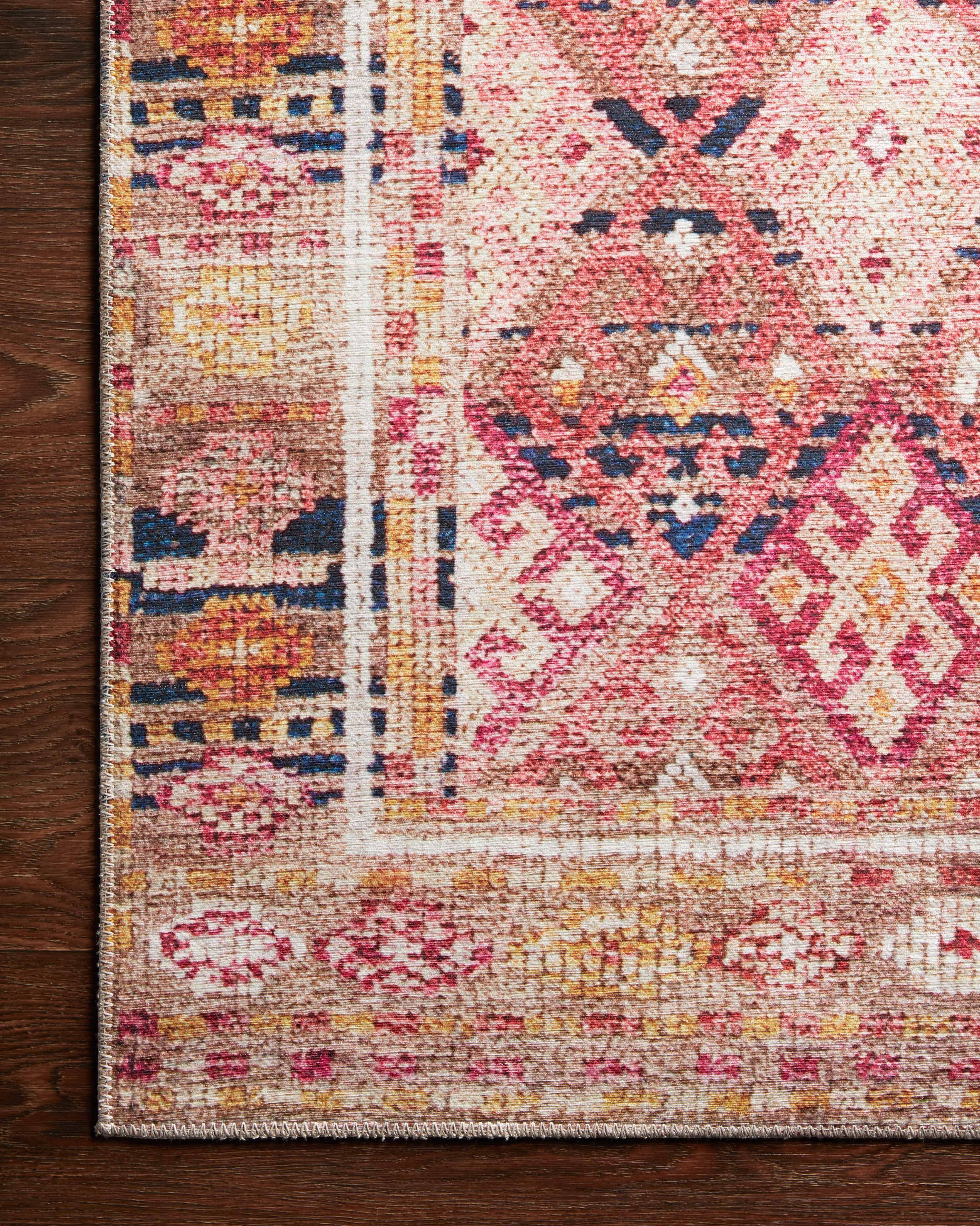 Loloi II Layla LAY-15 Printed Magenta / Multi Area rug 5'-0" x 7'-6"