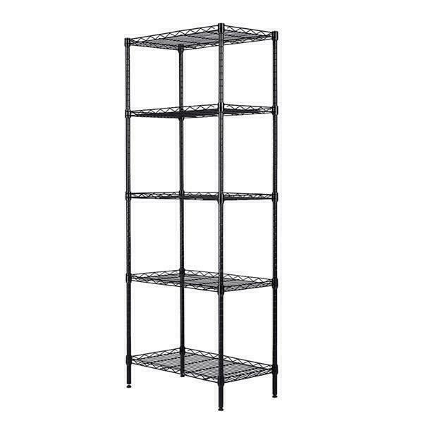 5Shelf Steel Storage Shelving Unit, Chrome