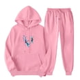 thumbnail image 2 of ZVAVZ Lady 2 Piece Outfits Sweatshirt 2025 Colorful Heart Print Sweatsuit Sets Hooded Drawstring Pullover Tops Fashion Long Pants Lounge Set Tracksuit, 2 of 6