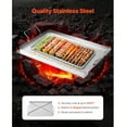 thumbnail image 2 of KFFKFF Griddle in Stainless Steel, Dimensions 23x16 inch, Flat Rectangular Plate, Suitable for BBQ Grill, Teppanyaki, Compact and Portable Cookware with Handle, Ideal for Camping, 2 of 8