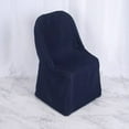 thumbnail image 6 of Efavormart 5PCS Navy Linen Polyester Folding Chair Cover Dinning Chair Slipcover For Wedding Party Event Banquet Catering, 6 of 6