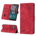 thumbnail image 1 of Compatible with Nokia C12 Classic Embossed PU Leather Case with Card Holder Shockproof Cover, 1 of 5