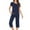 Navy, variant on yievot Women's Pajamas Sets 2 Piece Outfits Capri Sleepwear Short Sleeve T-Shirts and Capri Pants Casual Loungewear