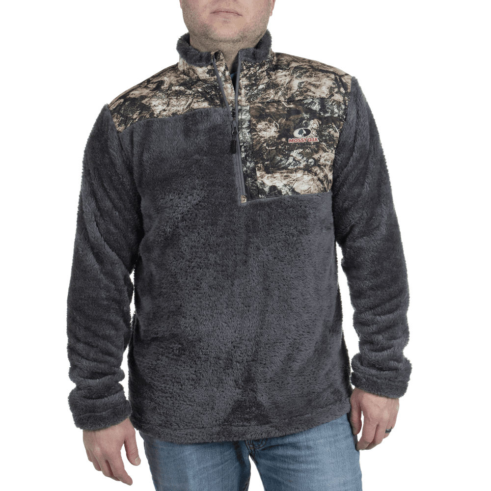 Mossy Oak Men's Sherpa 1/4 Zip Pullover, Mossy Oak Elevation, Size
