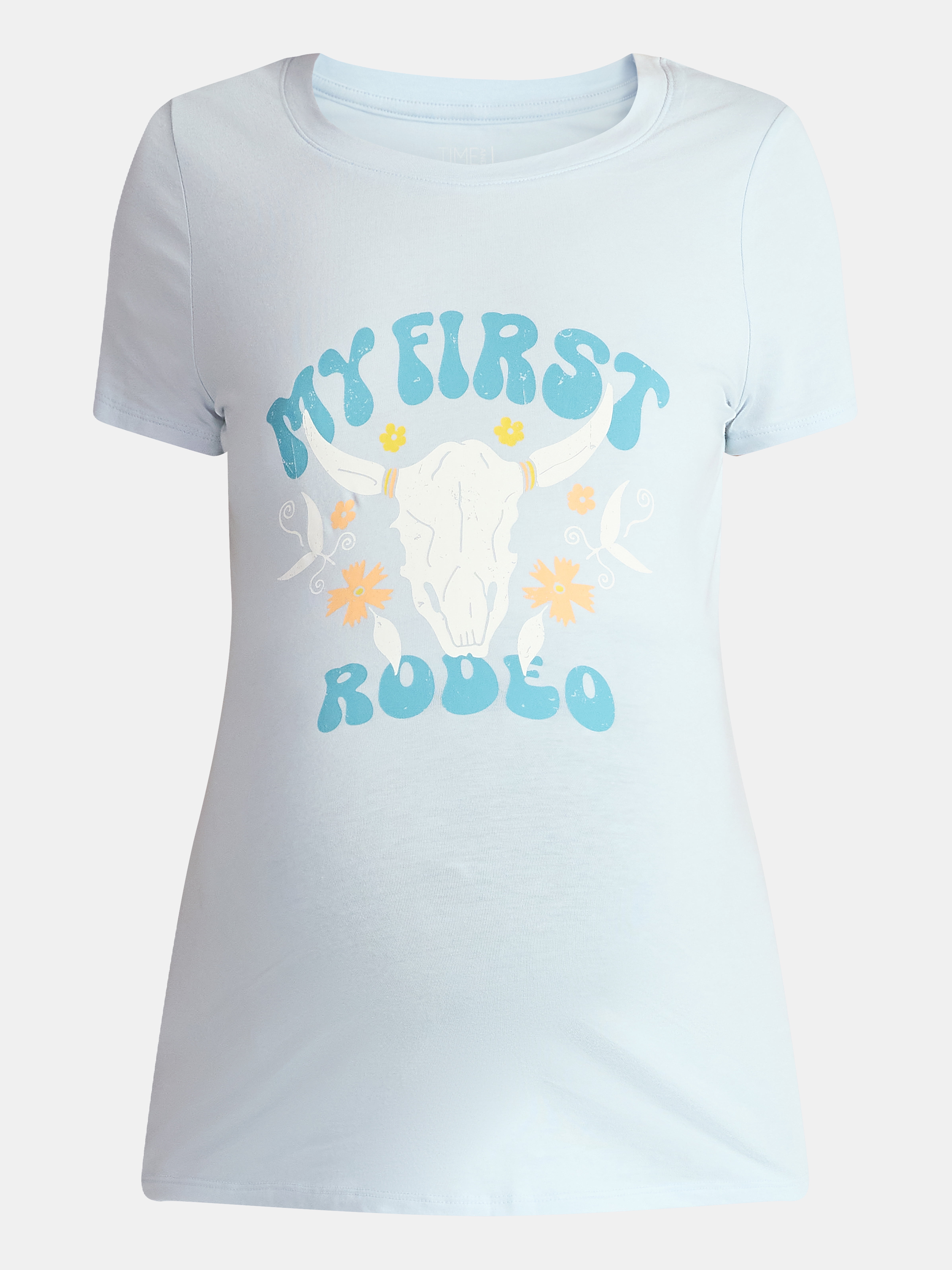 Time and Tru Women’s Maternity Graphic Tee with Short Sleeves, Sizes S-XXL