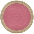 thumbnail image 2 of Safavieh Natural Fiber Round Collection NF801P Handmade Boho Braided Jute Area Rug, 7' x 7' Round, Pink, 2 of 4