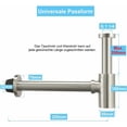 thumbnail image 2 of Laiton Siphon de Lavabo Nickel Brossé, Universel Syphon Design 1 1/4 x 32mm, Réglable Anti Odeur, Inox acier inoxydable, 2 of 5