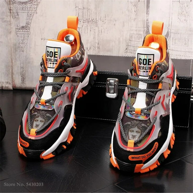 New Designer Men's Shoes Print Punk Hip Hop Casual Shoes