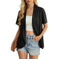 JWD Women's Lightweight Summer Cardigan, Open Front, Draped Ruffles Hem ...