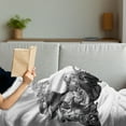 thumbnail image 3 of Victorian Soft Flannel Fleece Blanket, Frightened People Antique Sketch Art Floral Arch Flowers Leaves Western Culture, Cozy Plush for Indoor and Outdoor Use, 50" x 60", Black White, by Ambesonne, 3 of 5