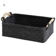 thumbnail image 2 of Cheers Felt Home Storage Basket Sundries Books Magazines Organizer Box with Wood Handle, 2 of 2