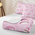thumbnail image 4 of Castle Fairy Baseball Print Twin Quilt Set,Pink Ice Cream Drip Twin Coverlet Set, 4 of 7
