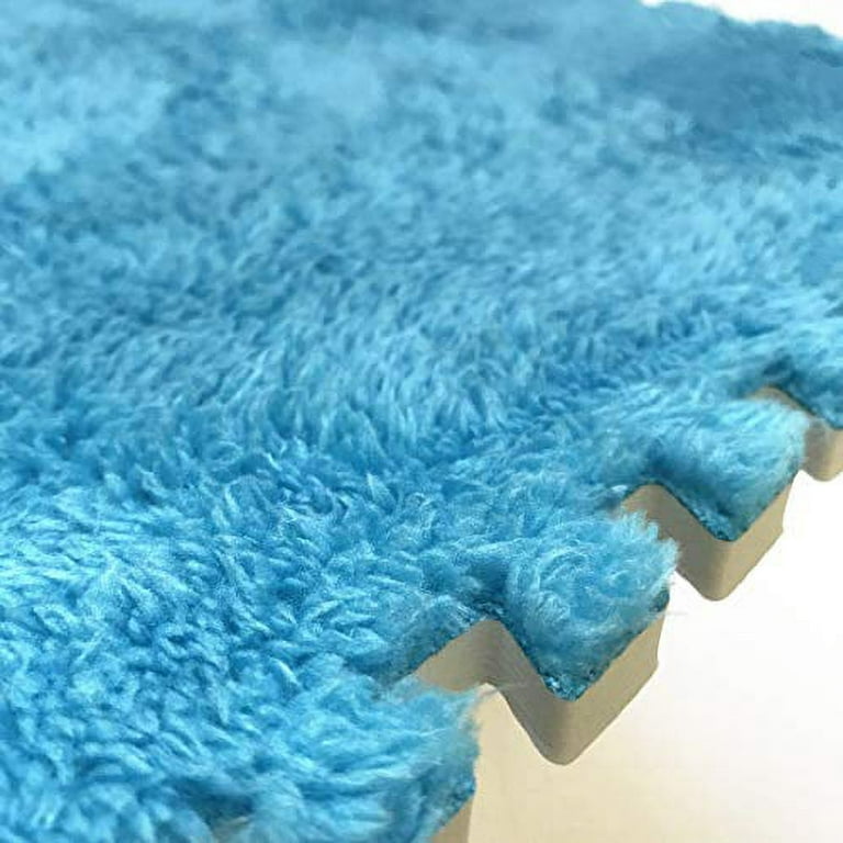Smabee Interlocking Carpet Shaggy Soft EVA Foam Mats Fluffy Area Rugs  Protective Floor Tiles Exercise Play Mat for Children Kids Room Home Parlor