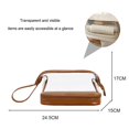 thumbnail image 2 of Bolsa de cosméticos de Pu translúcida, bolsa de almacenamiento de cosméticos portátil de moda, bolsa de lavado de viaje de gran capacidad, 2 of 5