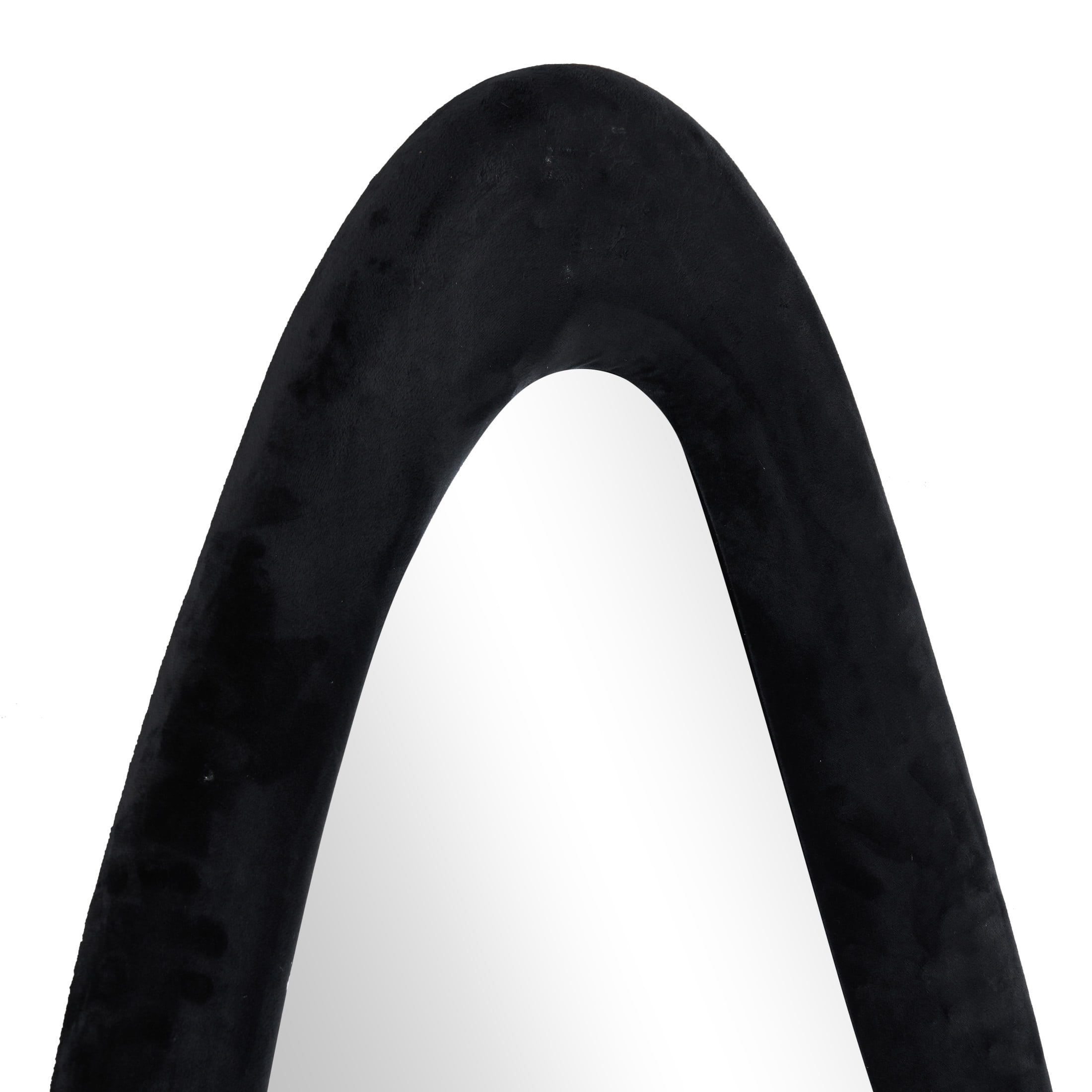 DecMode 26" x 65" Black Wavy Abstract Wall Mirror