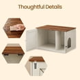 thumbnail image 6 of LEDREM Cat Litter Box Furniture Enclosure,Multi-Functional Hidden Washroom with Removable Divider for Indoor,L,Honey Brown and Rustic White, 6 of 7