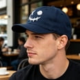 thumbnail image 4 of Colevkie Unisex Embroidered Baseball Cap for Men Women Adjustable Halloween Style Truck Hat Dad Hat(Navy blue), 4 of 6