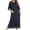 Navy, variant on Npasoilc Long Nightgowns For Women Short Sleeve Round Neck Nightshirt Front Zipper Side Slit Nightdress Sleepswear Chemise Summer Lounge Dress Home Clothes