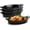 Black, variant on Oval Baking Dishes for Oven and Microwave, 4 Pc Set, Heat Resistant Ceramic with Handles, Matte Black, 8" x 5", 16 oz