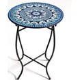 thumbnail image 1 of Table d'Appoint de Patio de 17 Pouces, Table d'Appoint Ronde de 14 Pouces, Table d'Appoint Intérieure/extérieure en Métal Antirouille Résistant aux Intempéries pour Patio, Cour, Véranda, Balcon, Jardin, Table de Chevet, D, 1 of 7