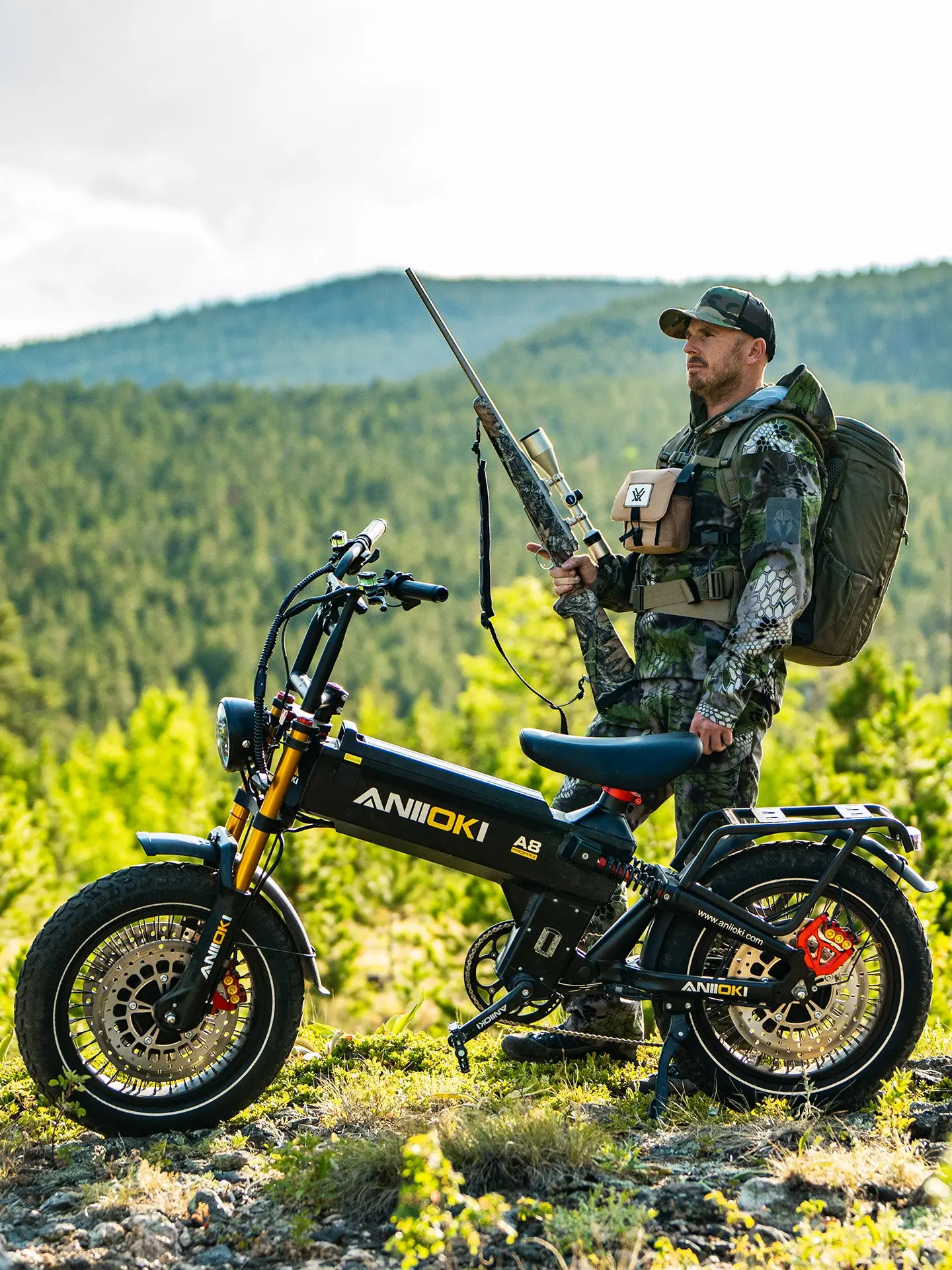 ANIIOKI A8 Pro Max 60V 70Ah Mountain Electric Bike for Adult, 230 Miles Long Range, 5600W Dual Motor,47mph,UL2849,CBS & Dual Front Disc Brakes, Smart Media System, New Charger Technology, Gray