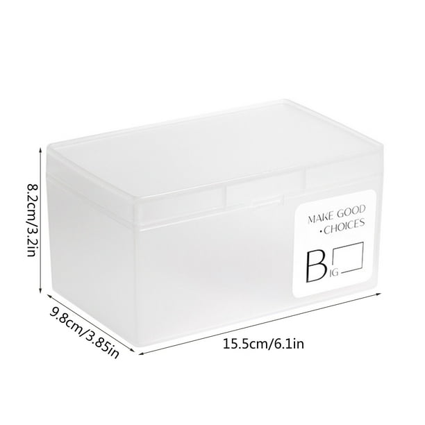 Caja de almacenamiento transparente apilable con tapa con hebilla, compartimento para tarjetas, organizador de artículos pequeños para la escuela, la oficina, suministros para manualidades, kit de
