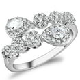 thumbnail image 1 of Alamode 3W1441-9 Women Rhodium Brass Ring with AAA Grade CZ in Clear - Size 9, 1 of 1