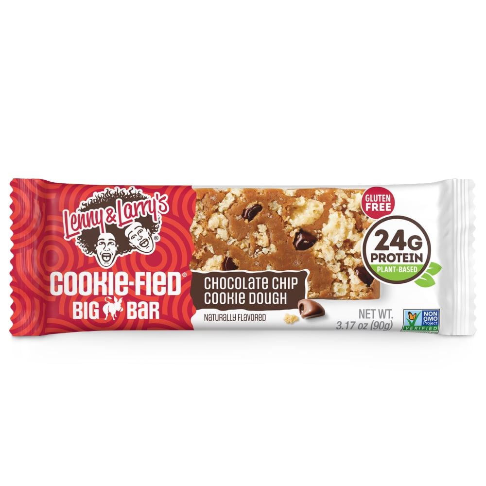 Cookie-fied Big Bar Chocolate Chip Cookie Dough, Plant-Based Protein Bar, Gluten-Free, Vegan and Non-GMO, 12 Count