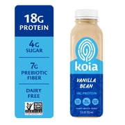 Koia Protein Nutritional Shake, Vanilla Bean, 18g Plant Protein, Non-Dairy Ready to Drink