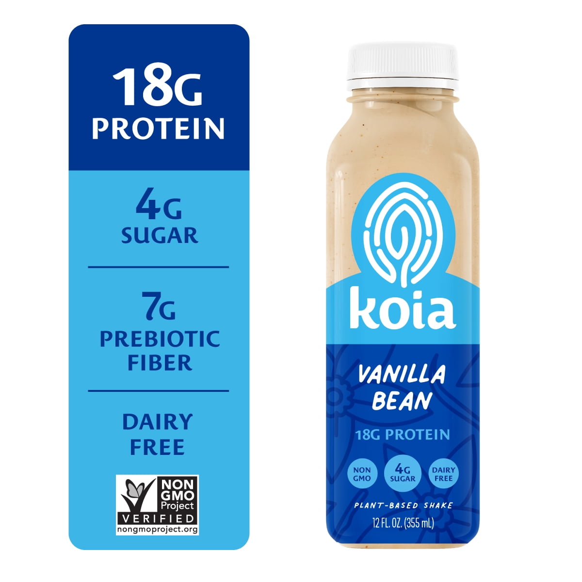 Koia Protein Nutritional Shake, Vanilla Bean, 18g Plant Protein, Non-Dairy Ready to Drink