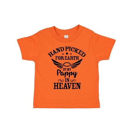 

Inktastic Handpicked for Earth by My Pappy in Heaven with Angel Wings Gift Toddler Boy or Toddler Girl T-Shirt
