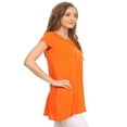 thumbnail image 4 of Women's Solid Casual Short Sleeve Loose Fit pockets Knit Tunic Top S-3XL, 4 of 4