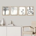 thumbnail image 3 of PixonSign Framed Posters Black & White Forest Tree Leaf Dandelion Prints, Set of 4 Country Farmhouse Plants Wall Décor, Adhesive Canvas Wall Art, Minimalism Home Artwork - 12"x16" Natural, 3 of 5