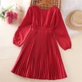 thumbnail image 5 of Cathalem Dresses for Girls Fancy Toddler Girls Long Sleeve Cartoon Prints Dress Princess Dress Dance Party Dresses Fall Clothes (Red,11-12 Years), 5 of 6