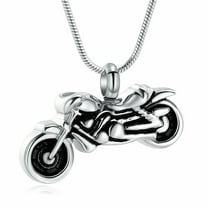 Motorcycle Urn Necklace Cremation Jewelry for Ashes Motorbike Necklace Pendent Stainless Steel Keepsake Memorial Urn Necklace for Men Women
