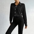 thumbnail image 6 of Vetsdori Women's Long Sleeve Shirts Bodysuit Collar Button down Blusas Plain Blouses,Tops for Ladies, 6 of 9