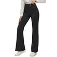 thumbnail image 3 of Jeggings for Women Plus Size Pull on Pants Stretchy Yoga Pants Flare Leggings with Pockets for Workout Running Athletic Activewear, 3 of 6