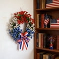 thumbnail image 4 of Patriotic Summer Wreath for Front Door, 4th of July Wreath, Flag Bowknot Wreaths for Memorial Day Independence Day Home Decor, 4 of 7