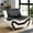 B, variant on Loveseat Sofa, Small Faux Leather Sofa Couch Sleeper Couch for Living Room, Bedroom, Apartment, Black & White