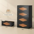 thumbnail image 4 of 48.3'' Tall Dresser for Bedroom, 4 Chest of Wooden Deep Drawers, Vintage Dresser, Closet Storage Dressers Organizer for Bedroom, Living Room, Hallway (Black+Brown), 4 of 6
