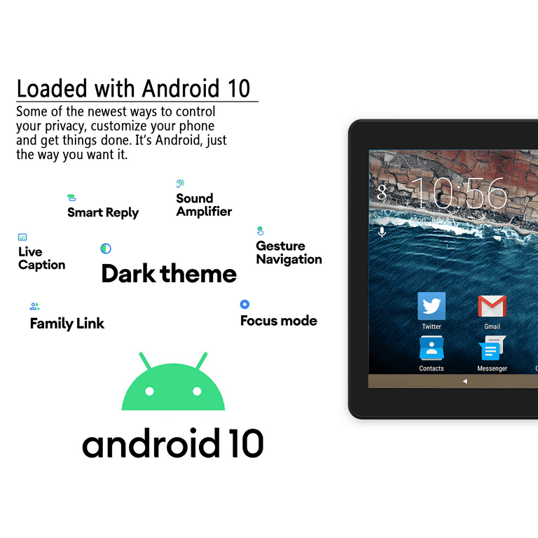 Azpen 10 Inch Android 10 OS Google Certified Tablet Dual Cameras HD 1280 x  800 IPS Display 2GB RAM 32GB Storage Bluetooth GPS