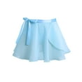 thumbnail image 4 of Miaeowve Kids Girls Chiffon Ballet Tutu Dress Long Sleeve Gymnastics Leotard with Wrap Skirt Set Ballerina Dancewear Sky Blue 5-6, 4 of 7