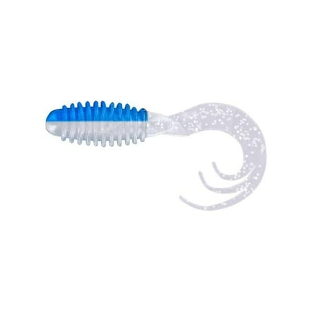 2 in. Ring Triple Tip Grub Blue-N-Silver Fishing Lure - Pack of 10