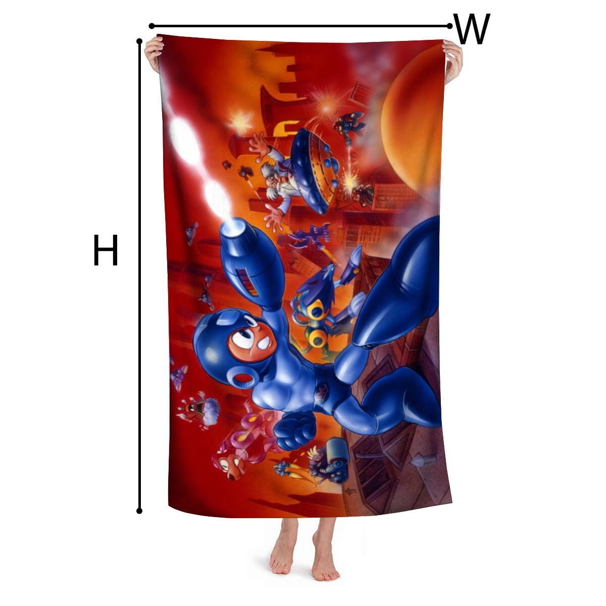 megaman Gifts Beach Towel for Women Girl Birthday Inspired Fan Bath Outdoor Music Lover
