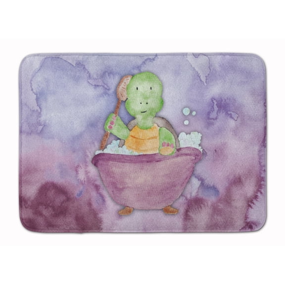 Turtle Bathing Watercolor Machine Washable Memory Foam Mat