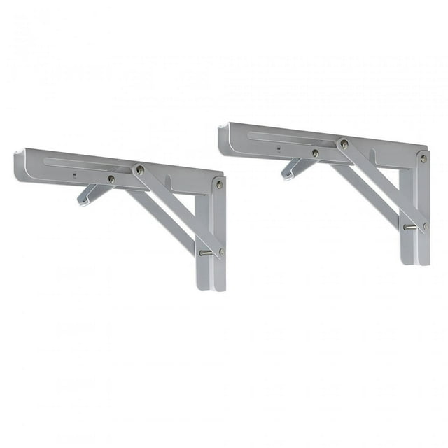 2 soportes de estante plegables, soporte de ángulo plegable triangular, soporte de bricolaje para Blanco 8 pulgadas