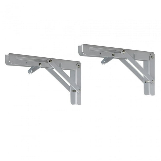 2 soportes de estante plegables, soporte de ángulo plegable triangular, soporte de bricolaje para Blanco 8 pulgadas