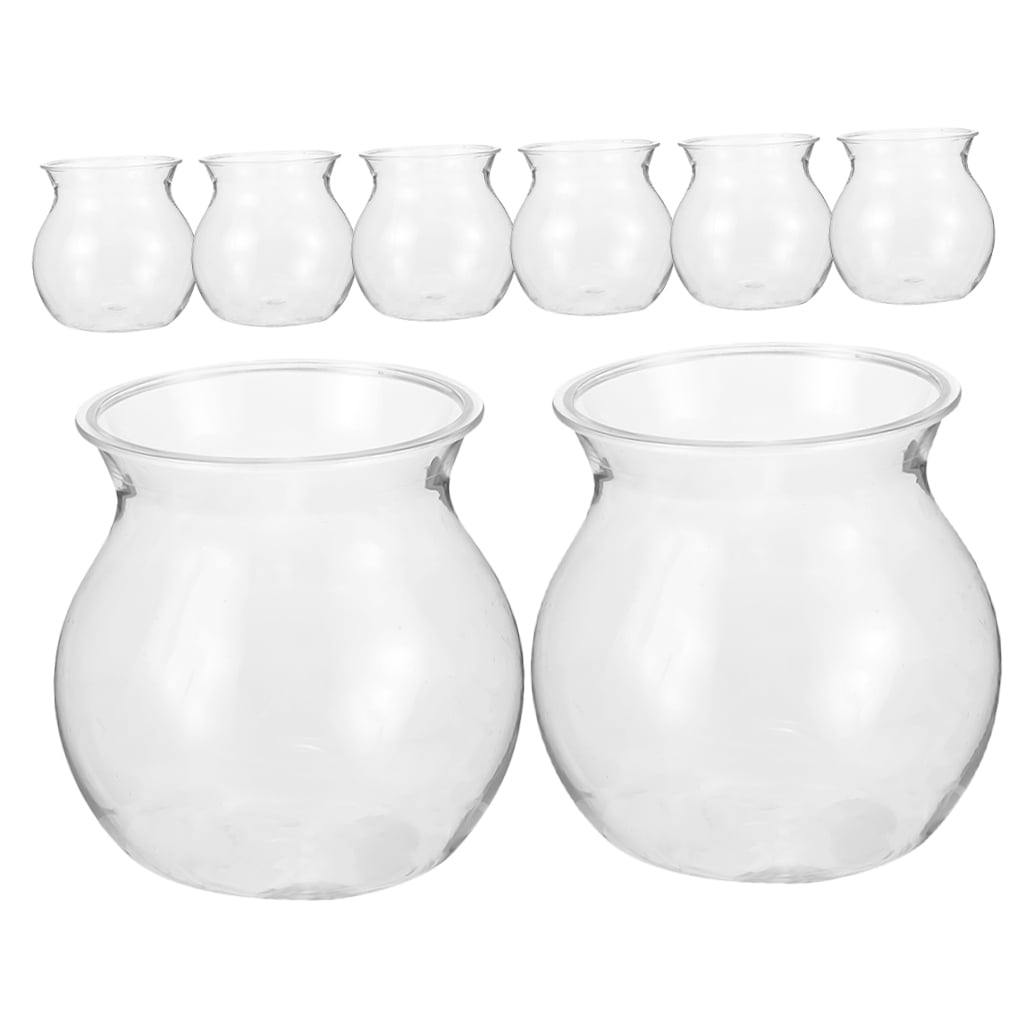 TAILTOSS 8Pcs Transparent Hydroponic Propagation Jars Unique Succulent Plant Holders